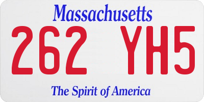 MA license plate 262YH5