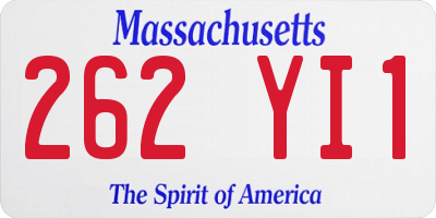MA license plate 262YI1