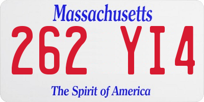 MA license plate 262YI4