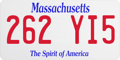 MA license plate 262YI5