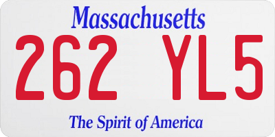 MA license plate 262YL5