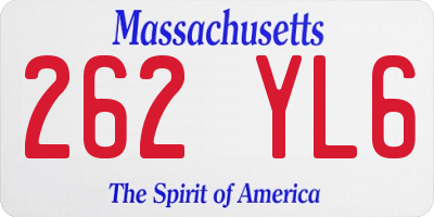 MA license plate 262YL6