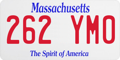 MA license plate 262YM0