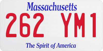 MA license plate 262YM1