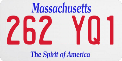 MA license plate 262YQ1
