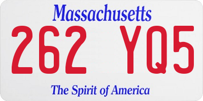 MA license plate 262YQ5