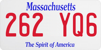 MA license plate 262YQ6