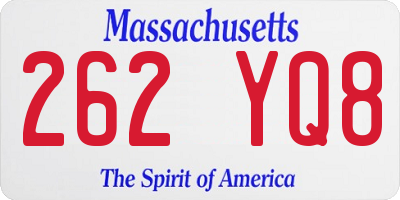 MA license plate 262YQ8