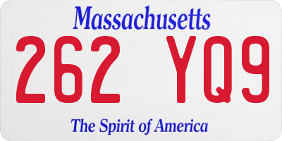 MA license plate 262YQ9