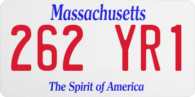 MA license plate 262YR1