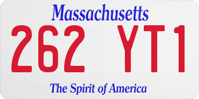 MA license plate 262YT1