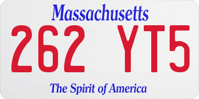 MA license plate 262YT5