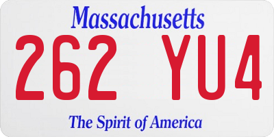 MA license plate 262YU4