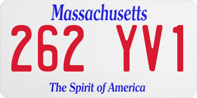 MA license plate 262YV1