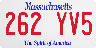 MA license plate 262YV5