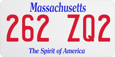 MA license plate 262ZQ2