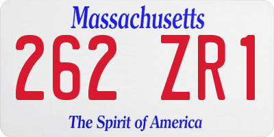 MA license plate 262ZR1