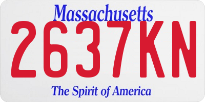 MA license plate 2637KN