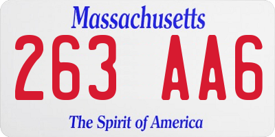 MA license plate 263AA6