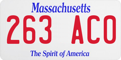 MA license plate 263AC0