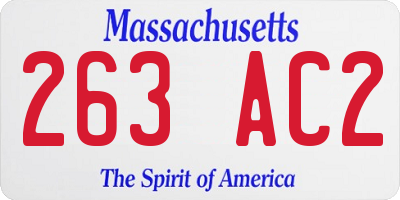MA license plate 263AC2