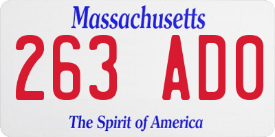 MA license plate 263AD0