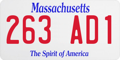 MA license plate 263AD1
