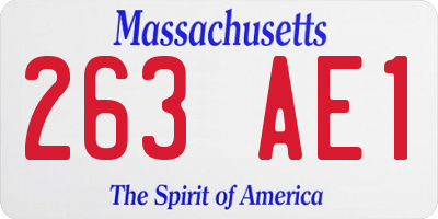 MA license plate 263AE1