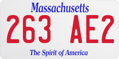 MA license plate 263AE2