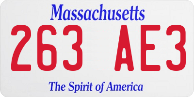 MA license plate 263AE3