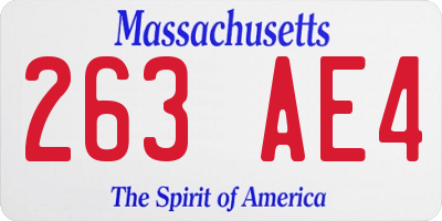 MA license plate 263AE4
