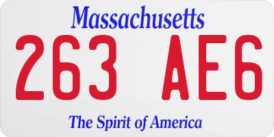MA license plate 263AE6