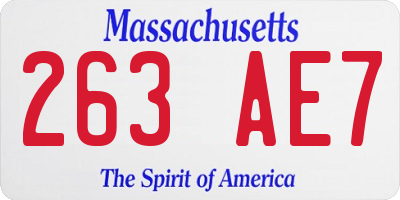 MA license plate 263AE7