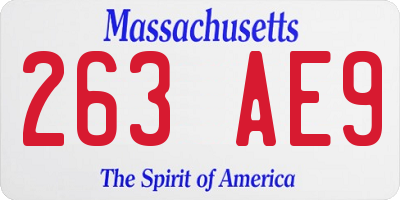 MA license plate 263AE9