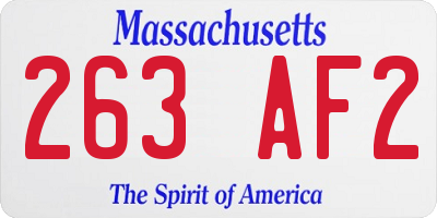 MA license plate 263AF2