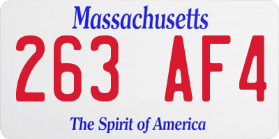 MA license plate 263AF4
