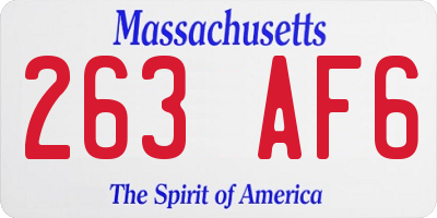 MA license plate 263AF6