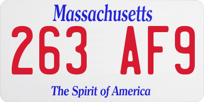 MA license plate 263AF9