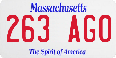 MA license plate 263AG0