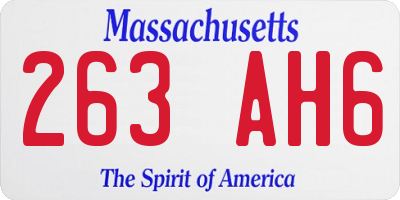 MA license plate 263AH6