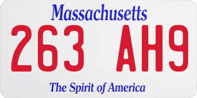 MA license plate 263AH9