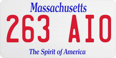 MA license plate 263AI0