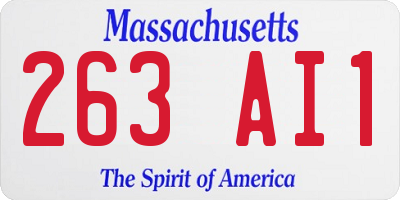 MA license plate 263AI1