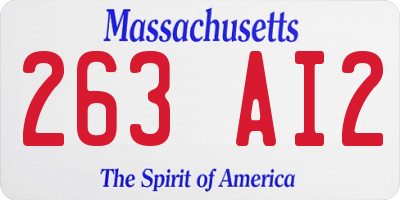 MA license plate 263AI2