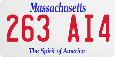 MA license plate 263AI4