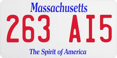 MA license plate 263AI5