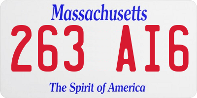 MA license plate 263AI6