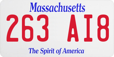 MA license plate 263AI8