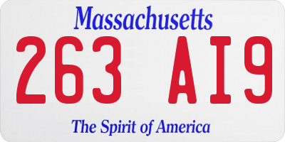 MA license plate 263AI9