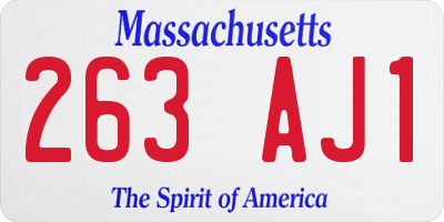 MA license plate 263AJ1